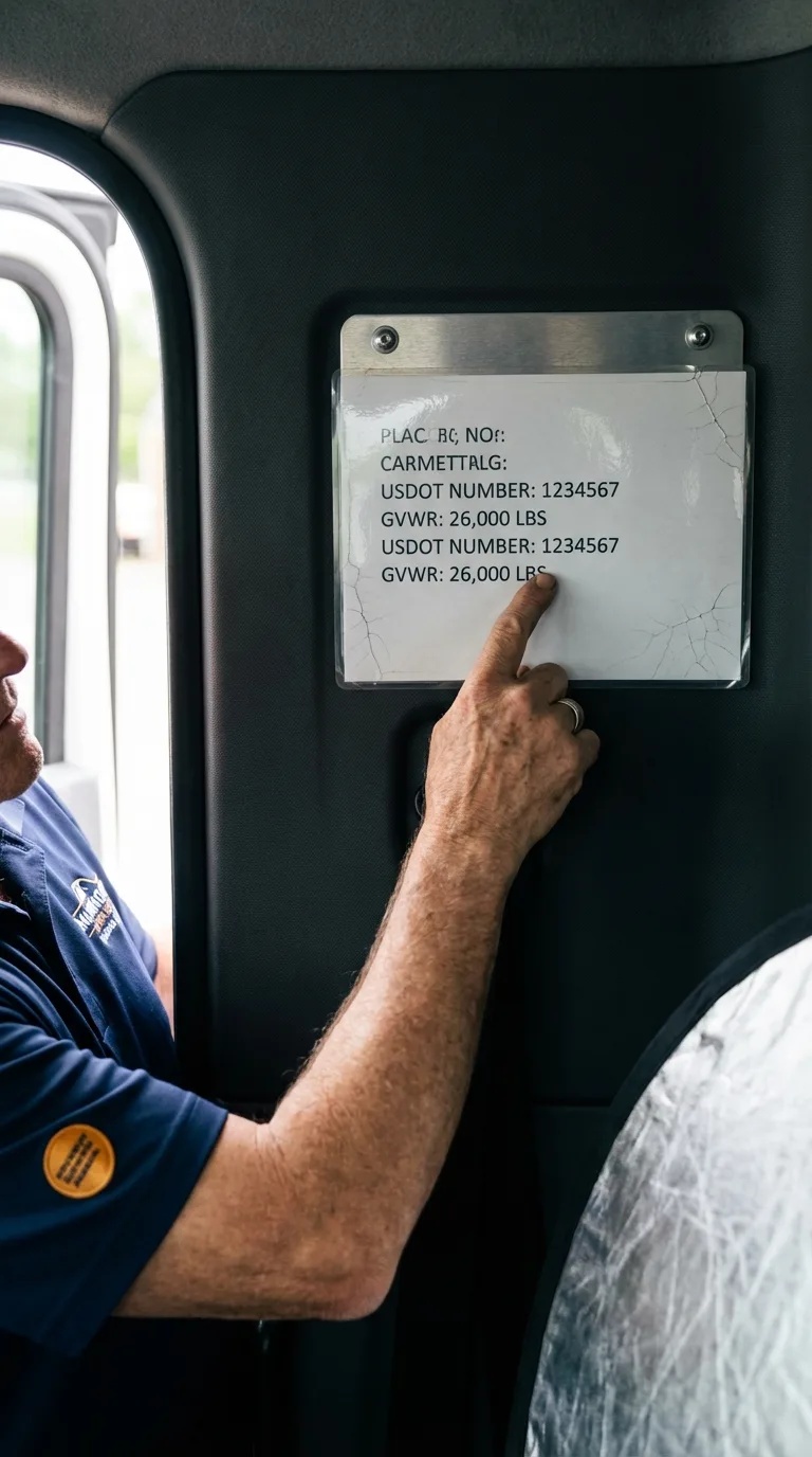 USDOT licensing placard verification in Watertown
